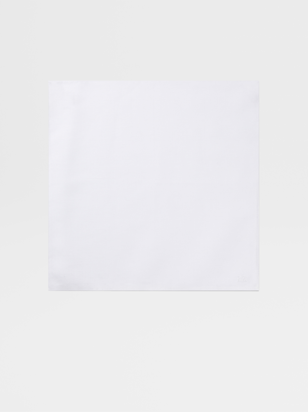 White Cotton and Linen Pocket Square